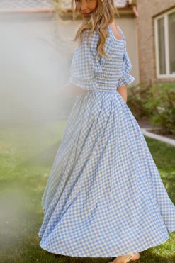 Teagan Dress in Blue Gingham