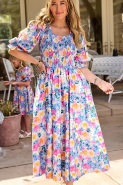 Teagan Dress in Delia Blue