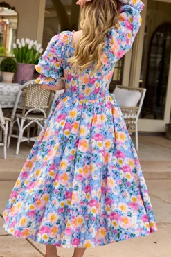 Teagan Dress in Delia Blue