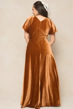 Tessie Dress in Amber Velvet