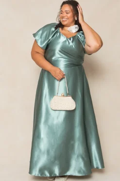 Tessie Dress in Seaglass Satin