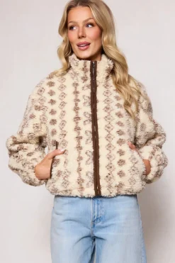 Theodore Jacket in Tan & White