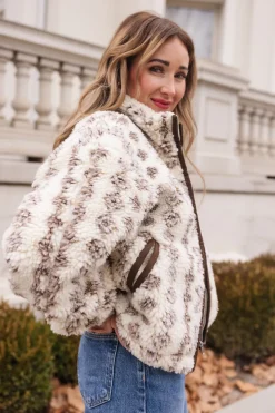 Theodore Jacket in Tan & White