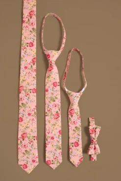 Ties in Pink Vintage Poppies