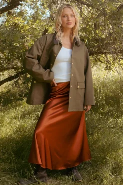Tiff Maxi Skirt in Copper