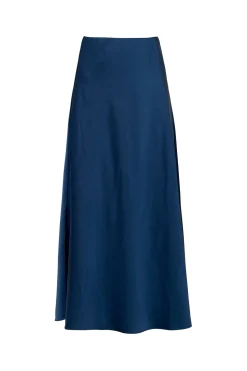 Tiff Skirt in Navy Satin