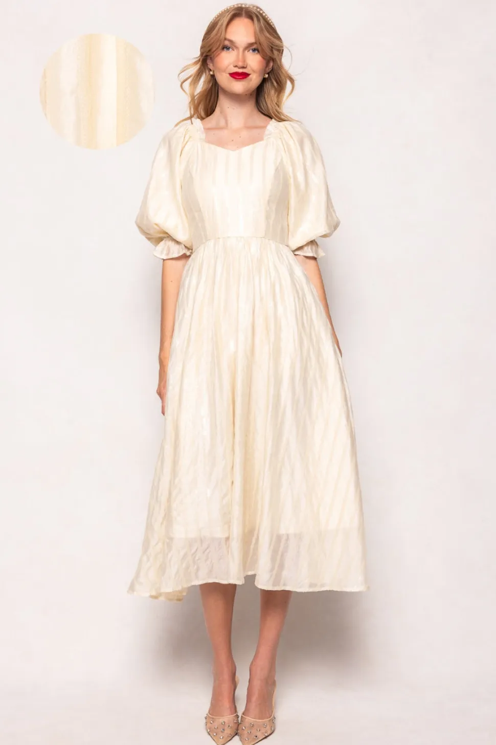 Tindra Dress in Cream Sequin