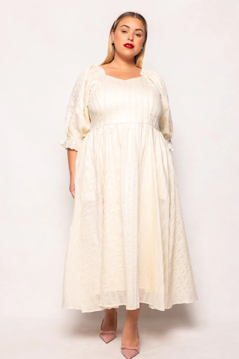 Tindra Dress in Cream Sequin