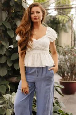 Torino Top in Ivory Lace