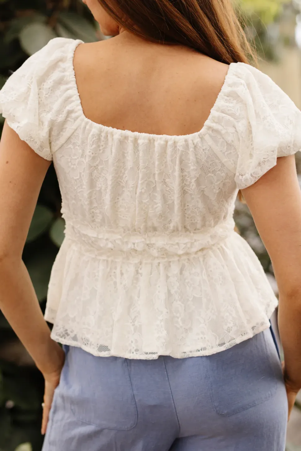 Torino Top in Ivory Lace