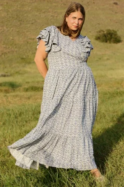Trixie Dress in Blue Moroccan Tile