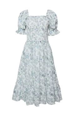Valencia Dress in Ivory Climbing Vine Bloom