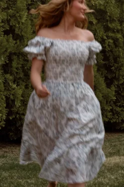 Valencia Dress in Ivory Climbing Vine Bloom
