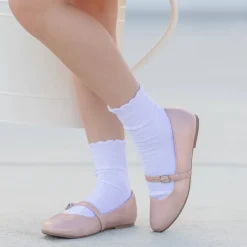 White Frill Midi Socks