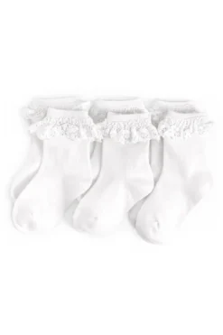 White Lace Midi Socks 3-Pack