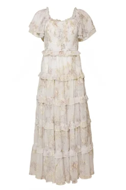 Winnie Dress in Bright White Wispy Wildflower