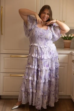 Winnie Dress in Lavender Aquarelle Fleur