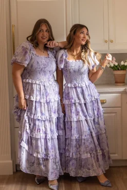Winnie Dress in Lavender Aquarelle Fleur