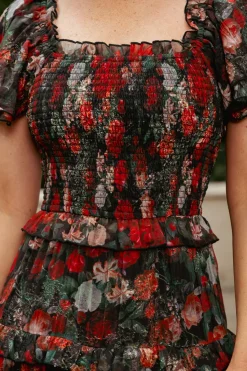 Winnie Dress in Midnight Roses