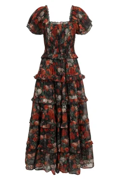 Winnie Dress in Midnight Roses