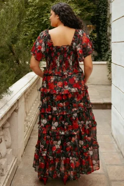 Winnie Dress in Midnight Roses