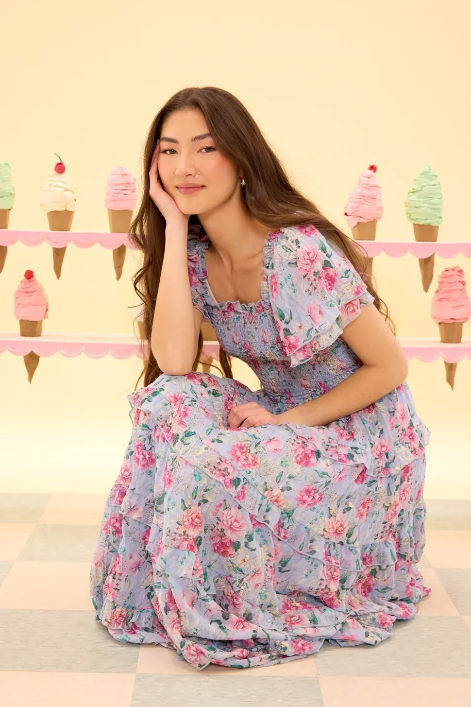 Winnie Dress in Peony Blossoms