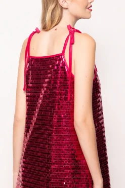 Zelda Dress in Fuchsia Shingle Sequin