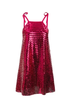 Zelda Dress in Fuchsia Shingle Sequin
