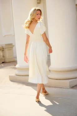 Zella Bow Dress in Ivory