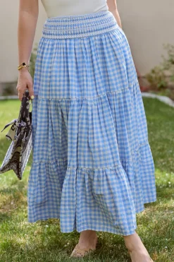 Zoey Skirt in Blue Gingham